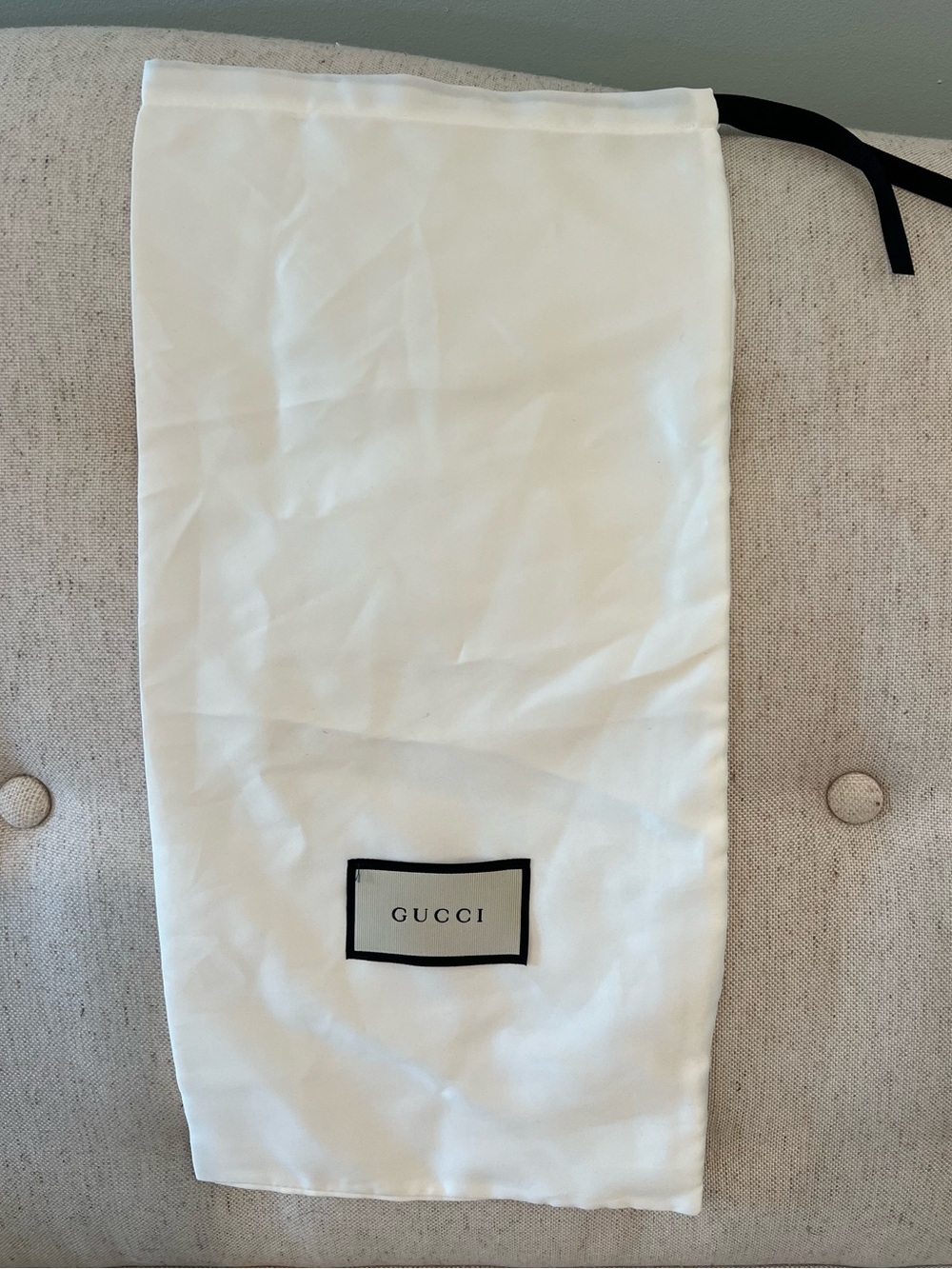 Gucci Satin Light Cream Dust Bag | Gucci  Label | Never Used